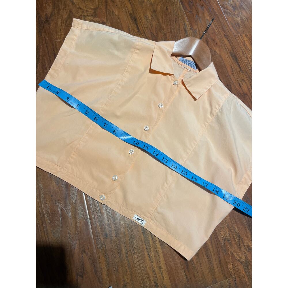 AWESOME 80's Vintage GUESS Peach Crop Top Shirt RARE XS S CALIFORNIA GIRL VIBE - Picture 8 of 11